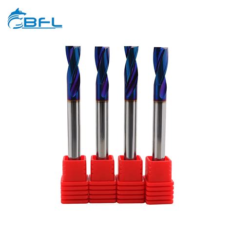 Bfl Blue Nano Coating Solid Carbide Drill Bits Flat Bottom Drill Cnc