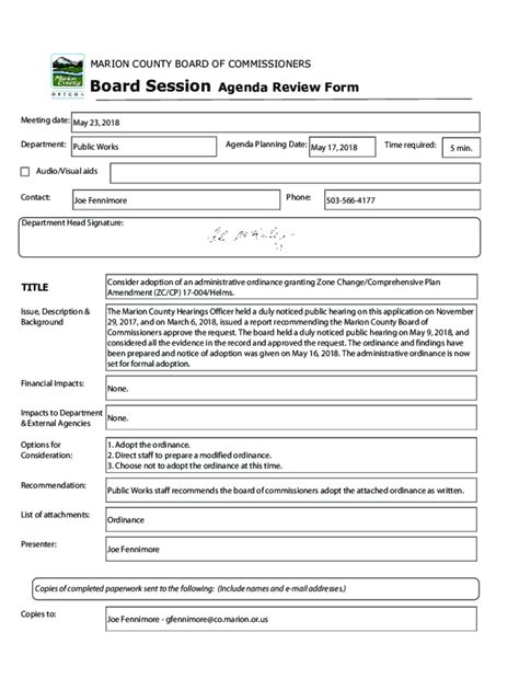 Fillable Online MARION COUNTY COMPREHENSIVE LAND USE PLAN Fax Email