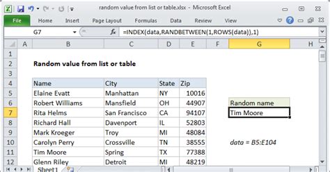 Excel Get Random Value From List Catalog Library