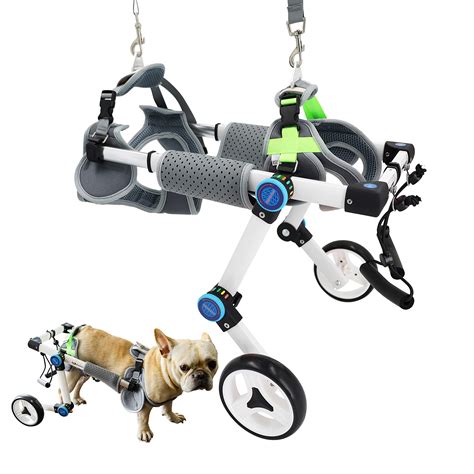 HobeyHove Fordable Dog Wheelchair, Adjustable Pet Wheelchair for Back Legs,Assist Small Pets ...