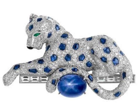 Antique Panther Brooch American Diamond Brooch 925 Sterling Silver