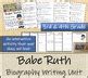 Babe Ruth Biography Writing Unit Rd Grade Th Grade Tpt