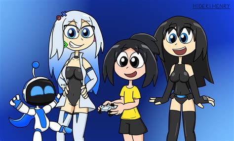 Ps Girls Hideki And Astro Bot By Hidekihenry On Deviantart