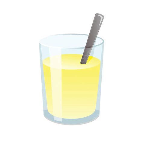 Illustration Of A Vector Glass Of Lemonade With Added Sugar And A Spoon