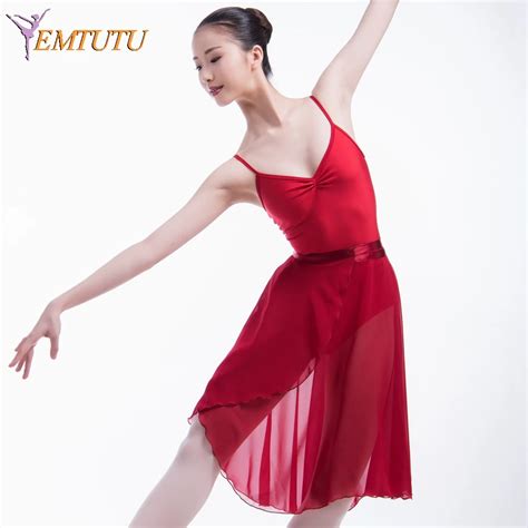 Adult Ballet Leotard Dance Skirt Ribbon Waist Chiffon Ballet Wrap Skirt Long Ballet Teacher