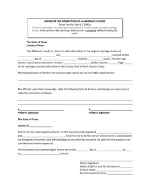 Printable Affidavit Of Correction Forms And Templates Fillable