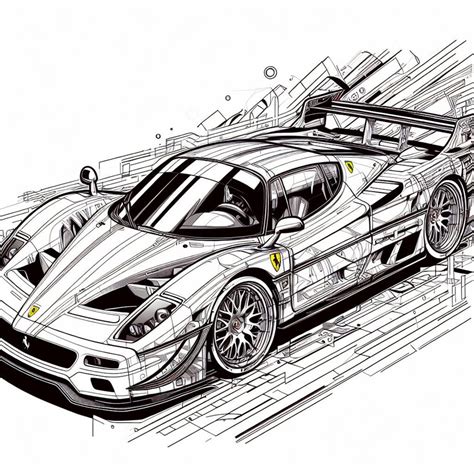 Ferrari F50 20 Coloring Pages Etsy