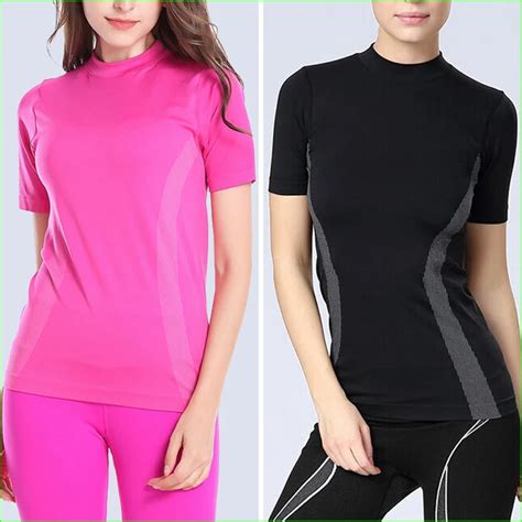 Wst04 Dry Quick Gym T Shirt Compression Tights Womens Sport T Shirts