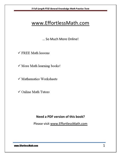 Ftce Mathematics Practice Test