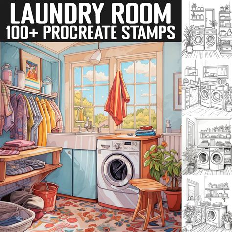 100 Procreate Laundry Room Stamps Laundry Room Guides Etsy