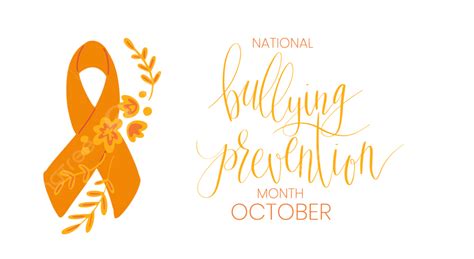 National Bullying Prevention Month October Web Banner Phrase Hand