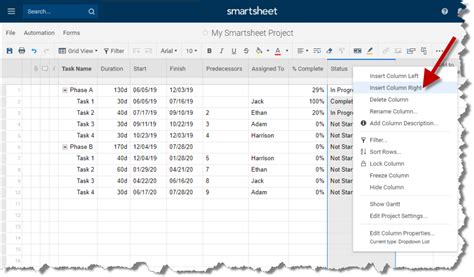 Smartsheet Gantt Chart | OnePager Express