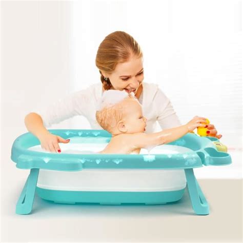 RUI Baignoire pliable bébé pliante évolutive avec Thermomètre En Stock