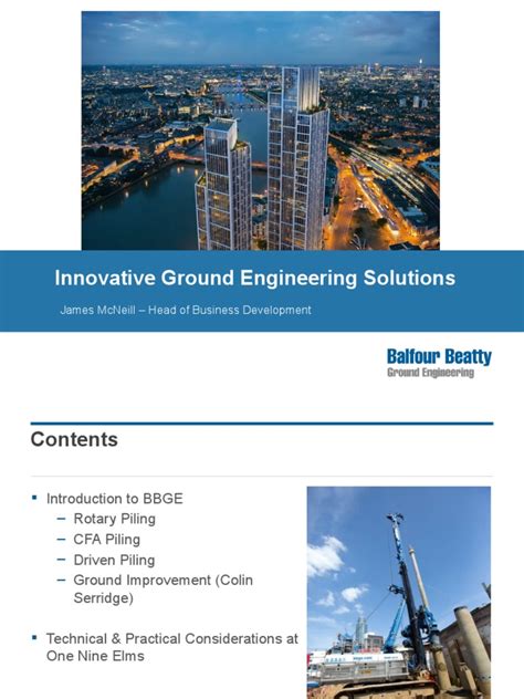 Balfour Beaty 2018 Innovative Ground Engineering Solutions Pdf