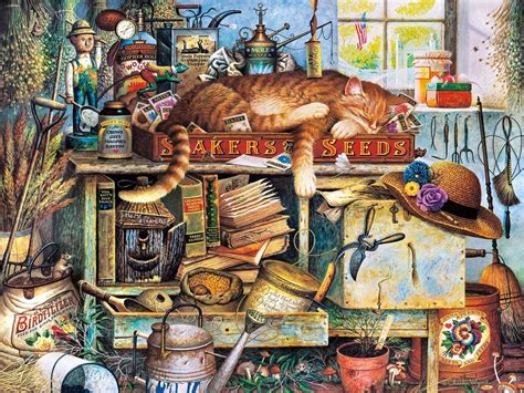 Solve Charles Wysocki Cats jigsaw puzzle online with 540 pieces