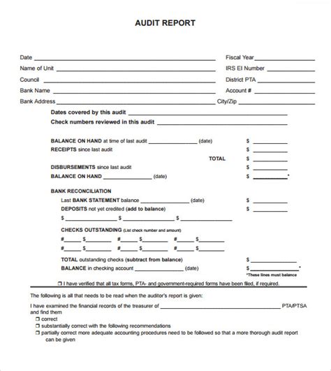 Audit Report Format