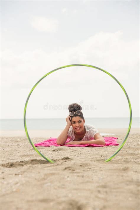 Fit Woman Hula Hooping In Bikini Stock Image Image Of Adult Hoop