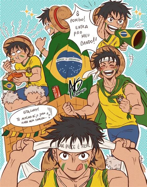 Luffy Torcendo Na Copa Do Mundo 2022 Por Gyo Desenhos De Anime One