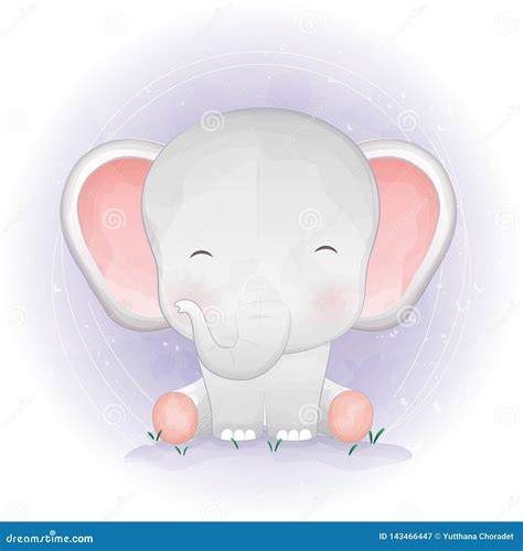 Elefante lindo del beb ilustración del vector Ilustración de