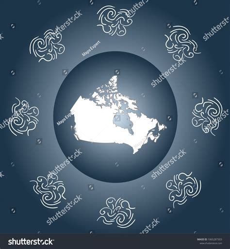 Abstract Canada Map Outline Vector Illustration Stock Vector Royalty Free 1065287303