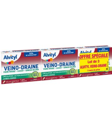 Alvityl Veino Draine Gélules Jambes Lourdes Et Vigne Rouge