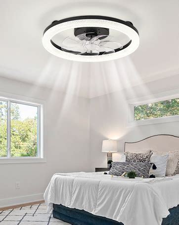 Izowe Low Profile Ceiling Fan With Light Flush Mount Inch W Modern