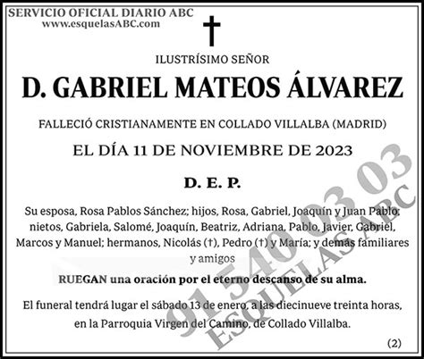 Gabriel Mateos Álvarez ESQUELAS ABC