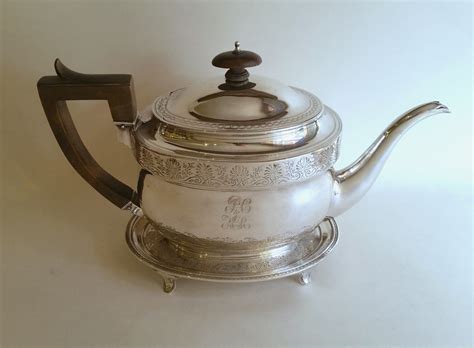 George Iii Silver Teapot And Stand £sold Henry Willis Antique