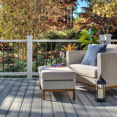 Trex Enhance Naturals 16 Ft Foggy Wharf Grooved Composite Deck Board In The Composite Deck