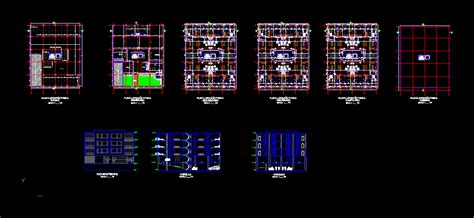 Edificio 4 Pisos En Dwg 401 Mb Librería Cad