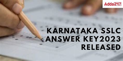 Karnataka Sslc Answer Key 2023 Out Pdf Download Link