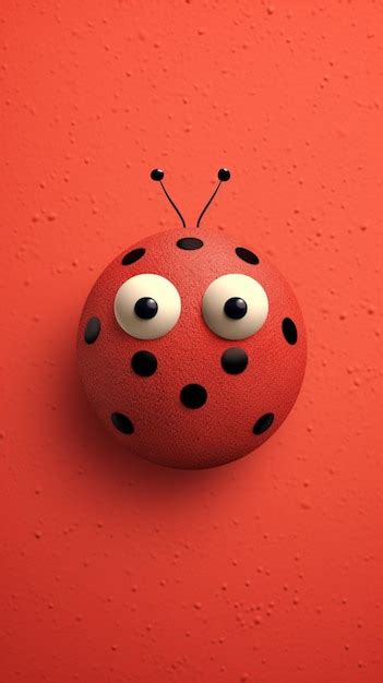 Premium Ai Image A Ladybug With Black Eyes And A Red Background