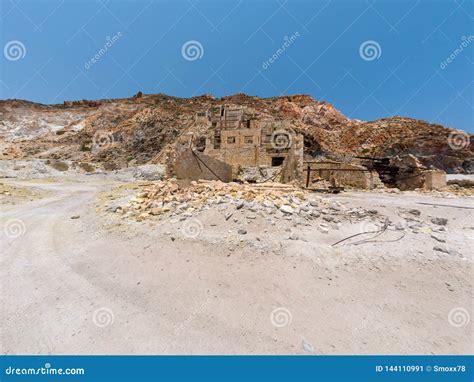 Old Sulphur Mines In Milos Island Stock Image Image Of Geology