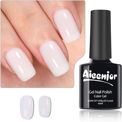 Aieenjor Vernis Semi Permanent Blanc Laiteux French Gel Uv Led Soak