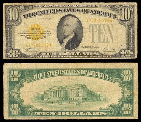 Usa Gold Certificate 10 Dollars 1928 P400