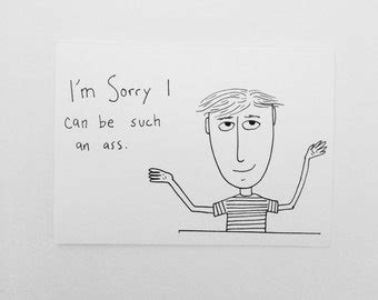 Ass Sorry Card Etsy