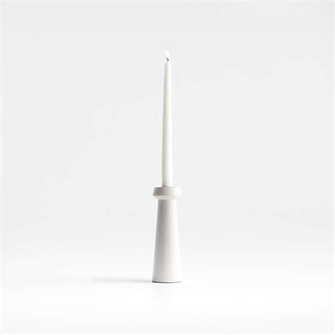 Katin Small White Wood Taper Candle Holder 8 Crate And Barrel