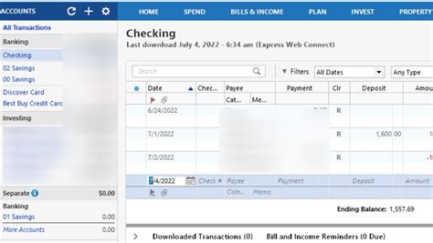 Why Does Quicken No Longer Show The Bank Balance At The Bottom Of The