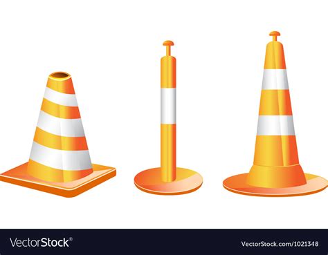 Different type of traffic cones Royalty Free Vector Image