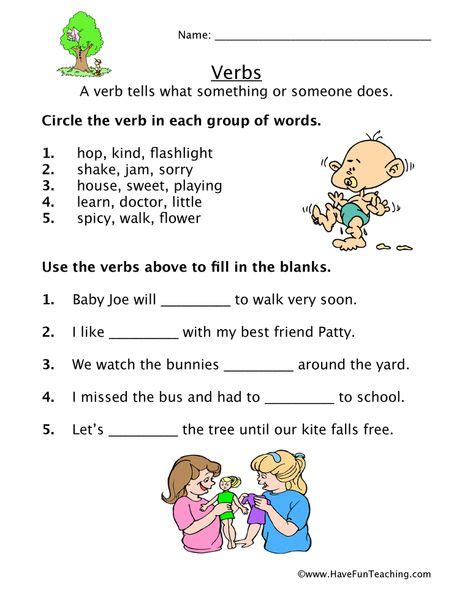 Resources English Verbs Worksheets Riset