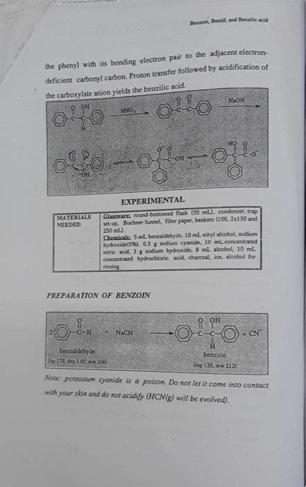 Solved Preparation Of Benzoin Benzil And Benzilic Acid