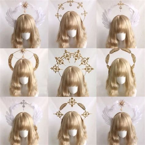 Halo Crown Headpiece Gothic Lolita Kc Headdress Angel Feather Wings