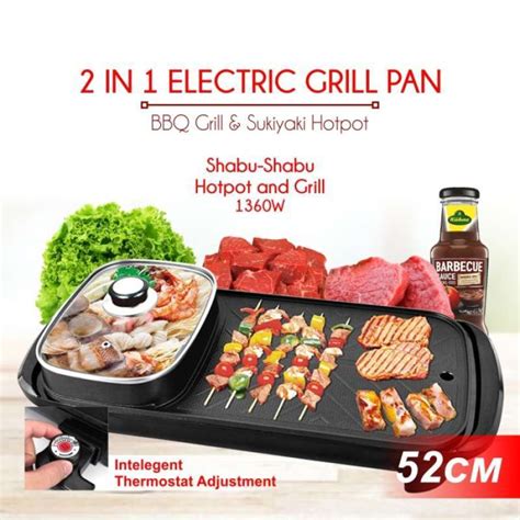 Jual Panci Hotpot BBQ 2in1 Elektrik 52 Cm Shabu Steampot Suki Grill