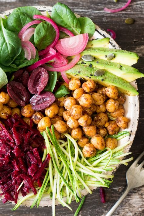 Vegan Buddha Bowl With Cumin Roasted Chickpeas Lazy Cat Kitchen