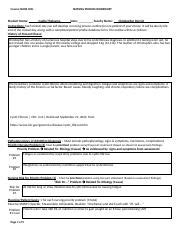 N101L Nursing Process Worksheet Docx Course NURS 101L Student Name