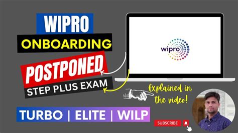 Wipro Onboarding Update Postponed Step Plus Exam Turbo Elite