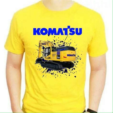 Jual Baju Kaos Excavator Komatsu Kaos Lengan Pendek Kuning Alat Berat