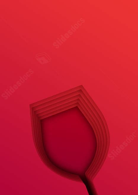 A Paper Cut Style Red Wine Glass Page Border Background Word Template