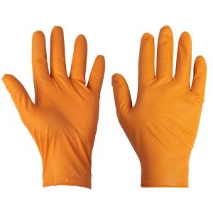 Orange Gripper Disposable Nitrile Gloves SafetyGloves Co Uk