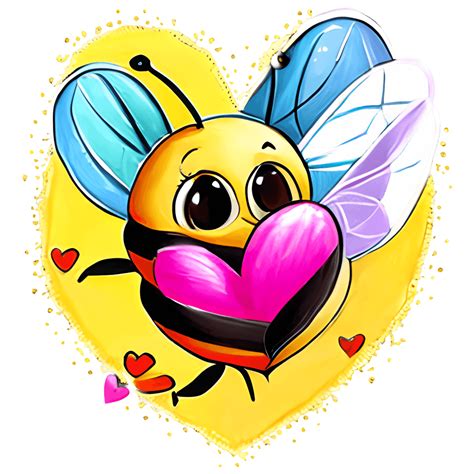 Bee Mine Adorable Clipart of a Bee Holding · Creative Fabrica